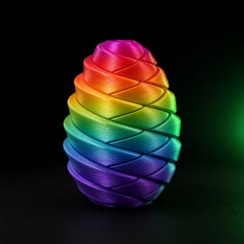 Rainbow twisty fidget egg